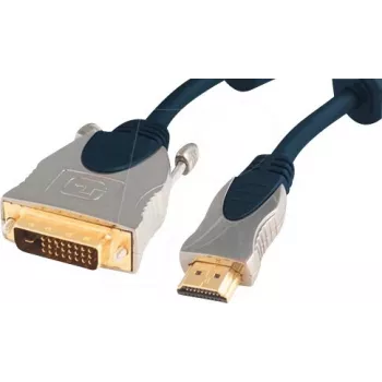shiverpeaks SP77482 HDMI-auf-DVI-D-Kabeladapter, 2 m, Blau & Chrom