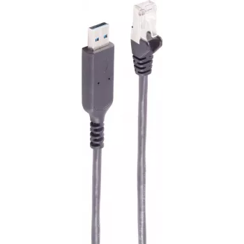 shiverpeaks USB-A auf RJ45 Gigabit Ethernet Adapterkabel, 10 m, Schwarz BS13-52075