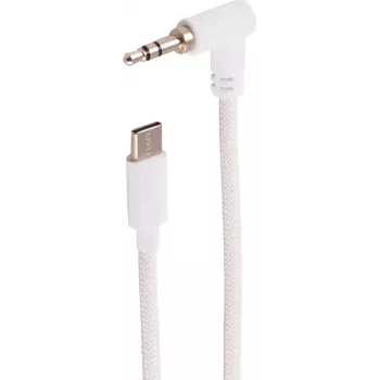 SHIVERPEAKS USB-C Audiokabel, 3,5mm gewinkelt TRS, Weiß, 2m (BS14-06036)
