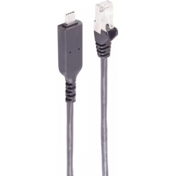 SHIVERPEAKS USB-C auf Gigabit Ethernet Adapterkabel, 5m, Schwarz (BS13-51055)