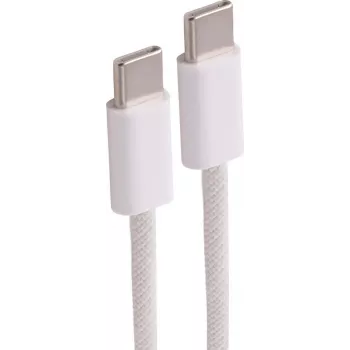 SHIVERPEAKS USB-C auf USB-C Ladekabel, 2.0, 240W, Weiß, Textil, 3m (BS14-22046)