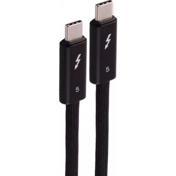 SHIVERPEAKS USB-C auf USB-C Thunderbolt 5 UltraFlex Kabel, 240W, 2m, Schwarz BS13-75035