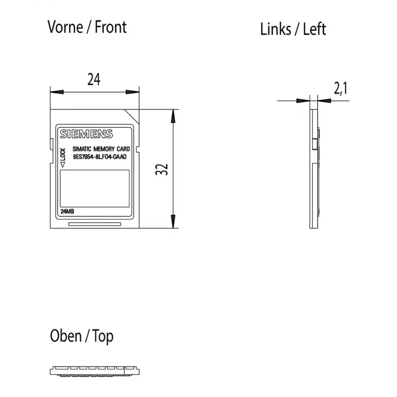 Siemens 6ES7954-8LF04-0AA0 SIMATIC S7 Speicherkarte 24 MB für S7-1x00 CPU