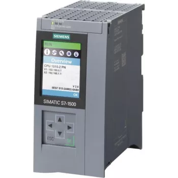 Siemens SIMATIC S7-1500 CPU 1515-2 PN, 500 KB Programmspeicher, 3 MB Datenspeicher, 2 PROFINET-Schnittstellen, 3-Port-Switch, 24 V DC 6ES75152AM020AB0