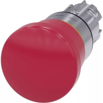 Siemens SIRIUS ACT Not-Halt-Drucktaster, Pilzkopf, Ziehentriegelung, Metallfrontring, Rot, 22mm Einbau, 3SU1050-1HA20-0AA0
