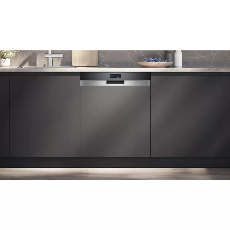SIEMENS SN57TS00CE iQ700 vollintegrierter Geschirrspüler (Edelstahl gebürstet/schwarz, 60 cm, Home Connect)
