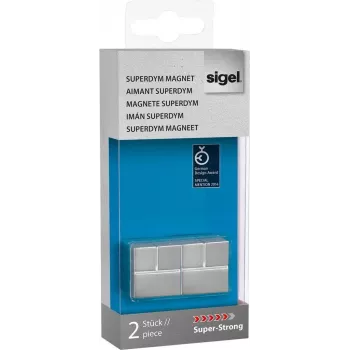 SIGEL SuperDym Neodym-Würfelmagnete GL706, 20 x 20 x 20 mm, 2 Stück, Silber