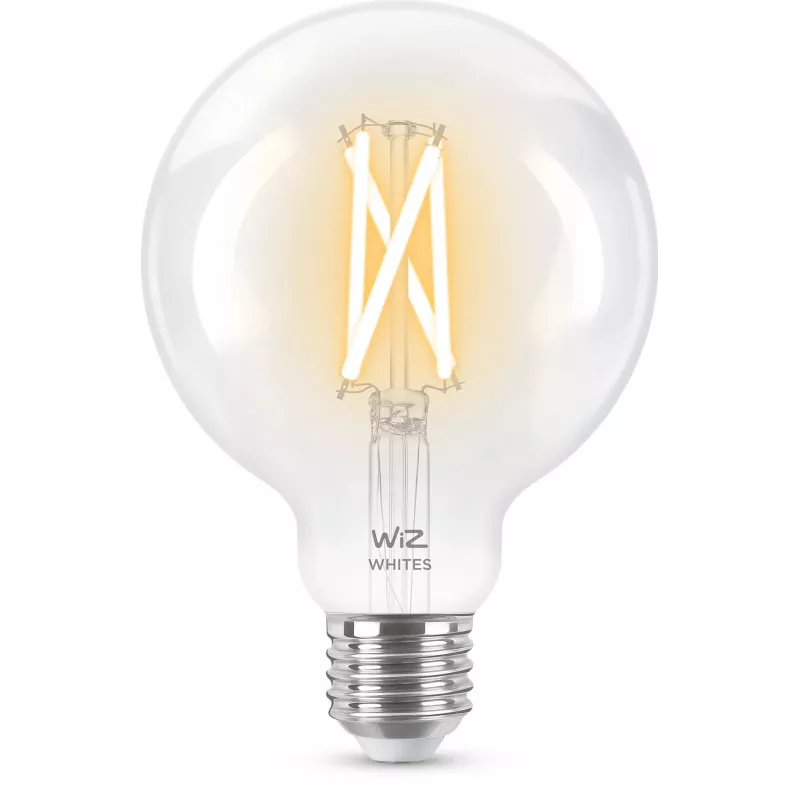 Signify WiZ Filament 60W E27 Globeform G95 Clear Smart LED Lampe Einzelpackung