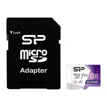 Silicon Power 128GB Superior Pro microSDXC UHS-I U3 V30 A1 Speicherkarte mit SD-Adapter