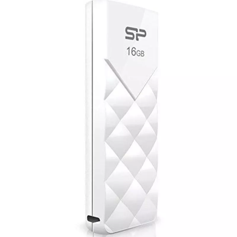 Silicon Power 16GB USB 2.0 Flash-Laufwerk, einziehbares Design ohne Kappe, Weiß