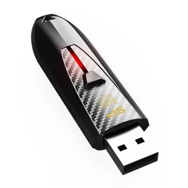 Silicon Power Blaze B25 32GB USB 3.2 Gen 1 Flash-Laufwerk, einziehbarer Anschluss, Schwarz