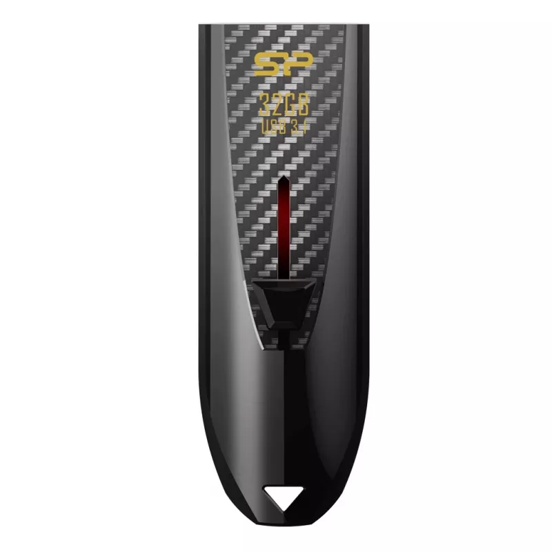 Silicon Power Blaze B25 32GB USB 3.2 Gen 1 Flash-Laufwerk, einziehbarer Anschluss, Schwarz
