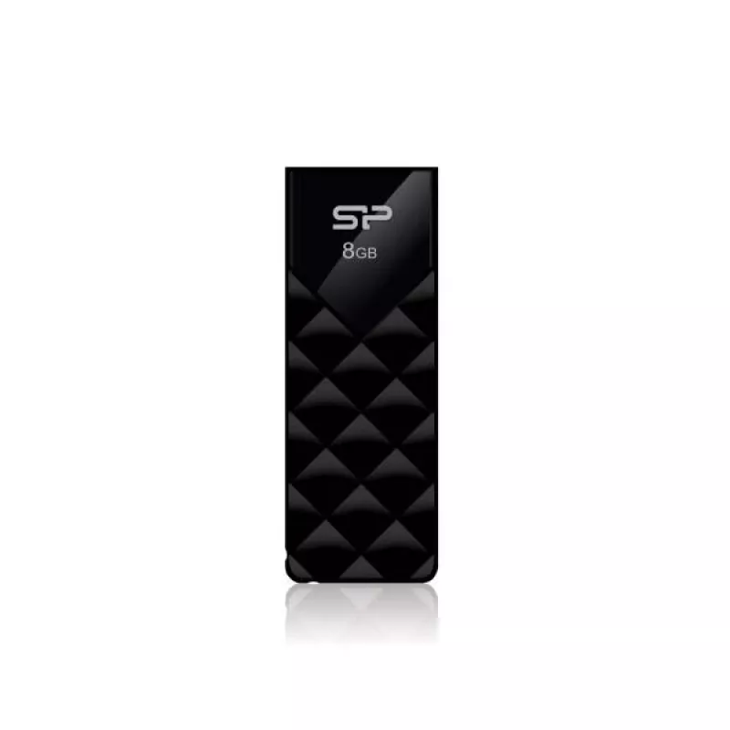 Silicon Power SP008GBUF2U03V1K 8GB USB 3.2 Gen 1 Retractable Flash Drive, Schwarz