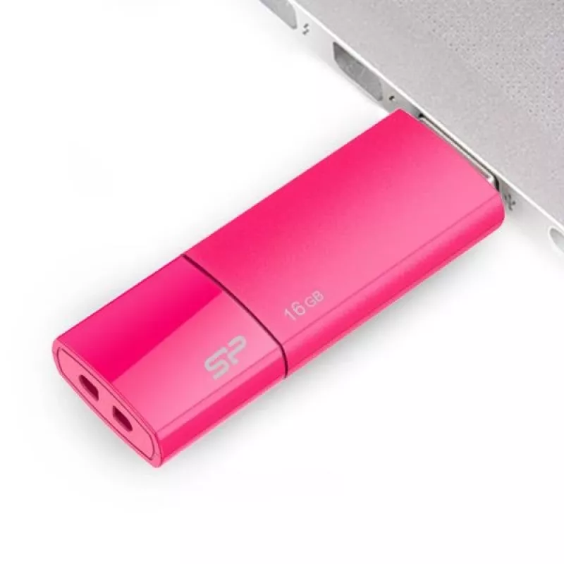 Silicon Power SP016GBUF2U05V1H 16GB USB 2.0 Flash-Laufwerk, einziehbarer USB-A, Marineblau