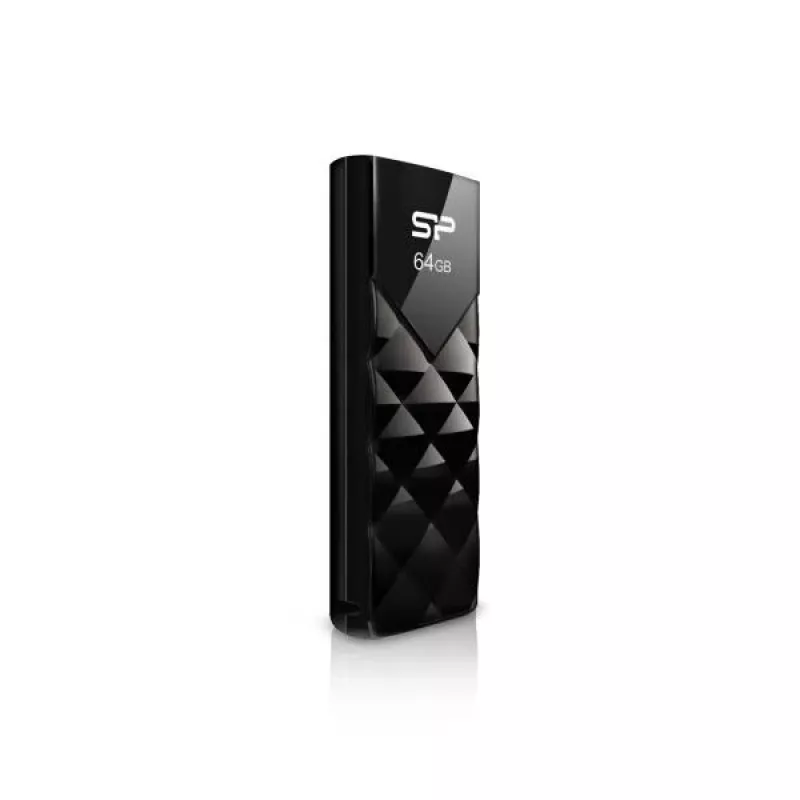 Silicon Power SP064GBUF2U03V1K Blaze B10 64GB USB 2.0 USB-Stick, Schwarz, Einziehbar