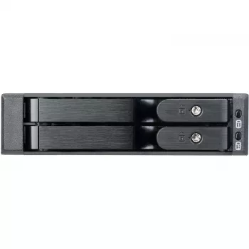 SilverStone SST-FS202B-V2 2-Bay 3.5 Zoll SATA Hot-Swap Einschub für 5.25 Zoll Schacht - Schwarz