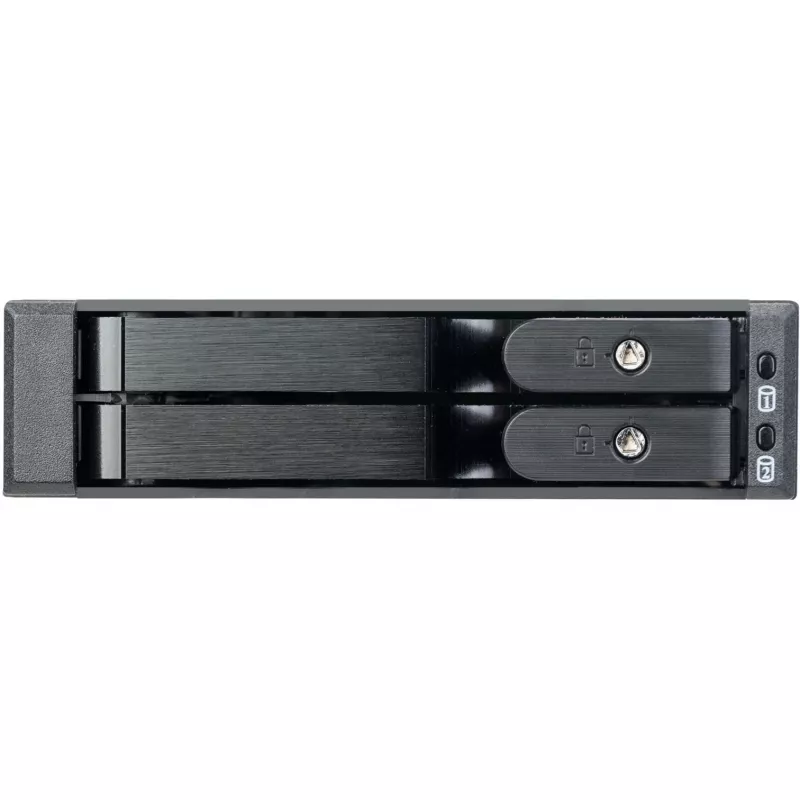 SilverStone SST-FS202B-V2 2-Bay 3.5 Zoll SATA Hot-Swap Einschub für 5.25 Zoll Schacht - Schwarz
