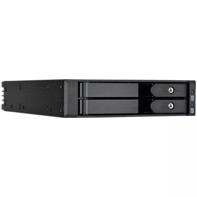 SilverStone SST-FS202B-V2 2-Bay 3.5 Zoll SATA Hot-Swap Einschub für 5.25 Zoll Schacht - Schwarz