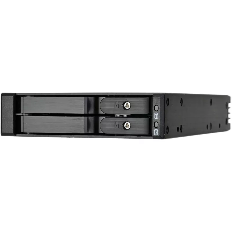 SilverStone SST-FS202B-V2 2-Bay 3.5 Zoll SATA Hot-Swap Einschub für 5.25 Zoll Schacht - Schwarz