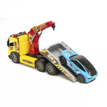 SIMBA-DICKIE Giant Abschleppwagen mit Licht, Sound, beweglichem Kran & Seilwinde – Spielzeug-Rettungsfahrzeug für Kinder ab 3 Jahren