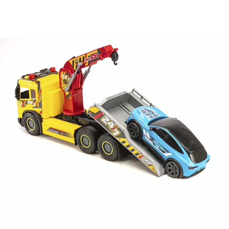 SIMBA-DICKIE Giant Abschleppwagen mit Licht, Sound, beweglichem Kran & Seilwinde – Spielzeug-Rettungsfahrzeug für Kinder ab 3 Jahren