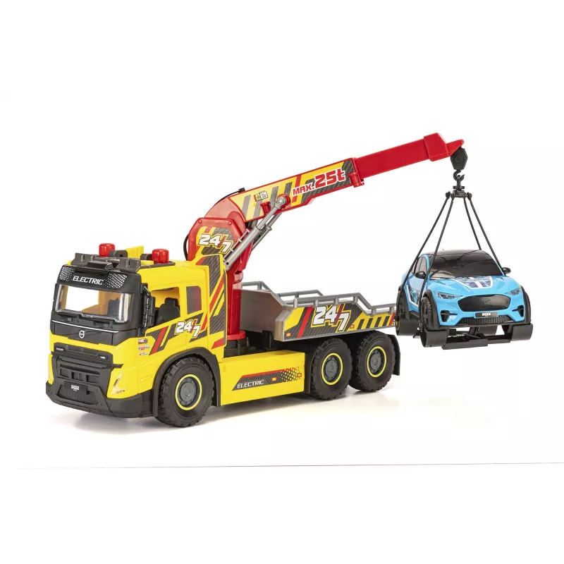 SIMBA-DICKIE Giant Abschleppwagen mit Licht, Sound, beweglichem Kran & Seilwinde – Spielzeug-Rettungsfahrzeug für Kinder ab 3 Jahren