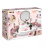 SIMBA-DICKIE My Beauty Studio Interaktiver Schminktisch zum Rollenspiel mit beleuchtetem Spiegel und 10 Zubehörteilen für Kinder ab 3-6 Jahren