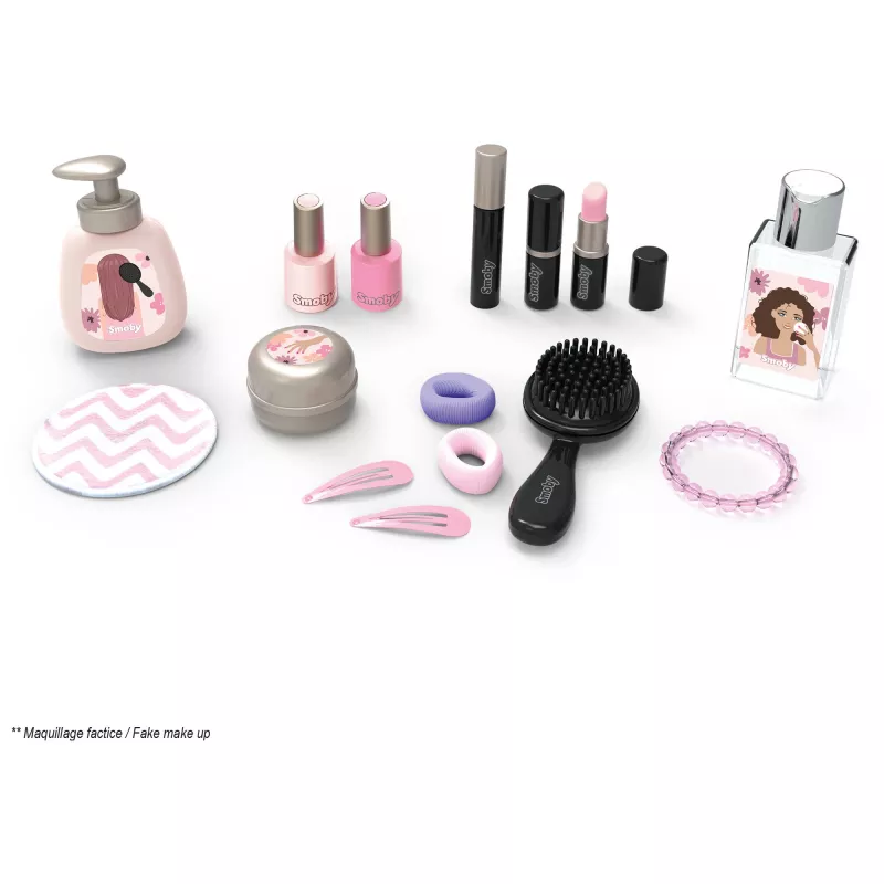 SIMBA-DICKIE My Beauty Studio Interaktiver Schminktisch zum Rollenspiel mit beleuchtetem Spiegel und 10 Zubehörteilen für Kinder ab 3-6 Jahren