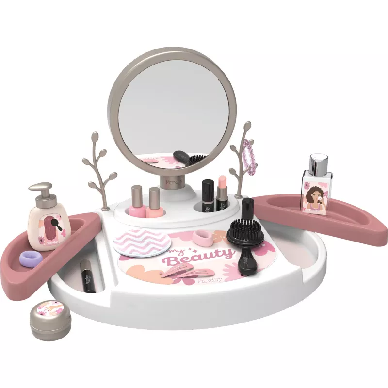 SIMBA-DICKIE My Beauty Studio Interaktiver Schminktisch zum Rollenspiel mit beleuchtetem Spiegel und 10 Zubehörteilen für Kinder ab 3-6 Jahren