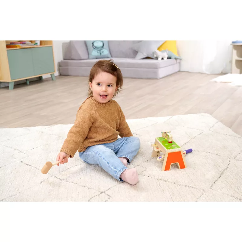 SIMBA-DICKIE Pop-Up Hammering Game – Holzspielzeug mit 16 Teilen und Pop-up-Figuren