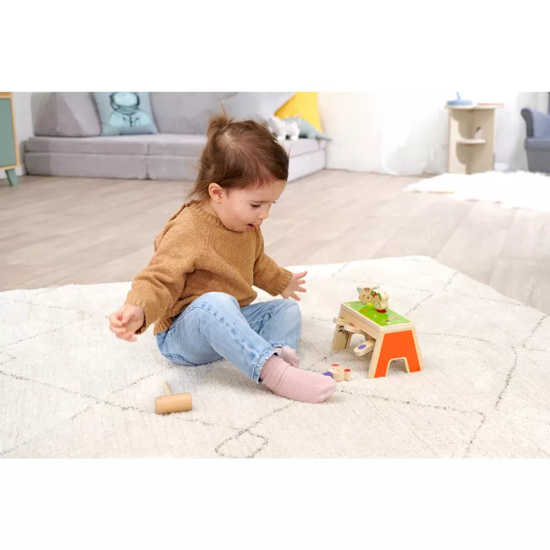SIMBA-DICKIE Pop-Up Hammering Game – Holzspielzeug mit 16 Teilen und Pop-up-Figuren