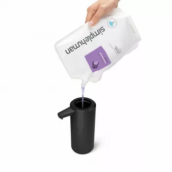 simplehuman ST1084 Sensor-Seifenspender, Schwarzer Edelstahl, 266 ml, berührungslos automatisch, Infrarot-Bewegungssensor, einstellbare Menge, verstopfungsfreie Pumpe, fingerabdruckfest