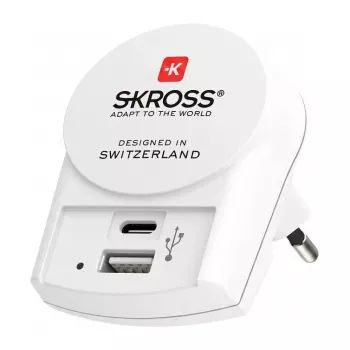 SKROSS Pro+ USB AC30PD World Travel Adapter mit 30W USB-C PD und USB-A