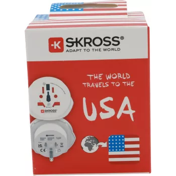 SKROSS Weltreiseadapter mit 2 USB-Anschlüssen, Weiß (1.500221C-E)