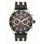 SLAZENGER MAN SL96076203 Herren Analog Quarzuhr 48mm blaues Zifferblatt braunes Lederarmband