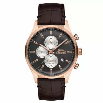 SLAZENGER Herren SL96188203 Edelstahl Blaues Zifferblatt Quarz Uhr - 43mm