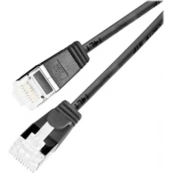 Wirewin Cat 6a U/FTP Slim Patchkabel, 0,25 m, Schwarz, 10 Gbps, PoE++ PKW-LIGHT-STP-K6A 0.25 SW