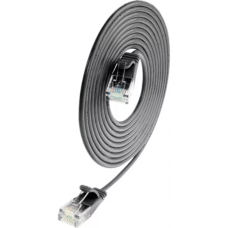 Wirewin SLIM UL6 10 SW - Cat.6 SLIM-Light Patchkabel, U/UTP, 10 m, Schwarz PKW-LIGHT-K6 10.0 SW