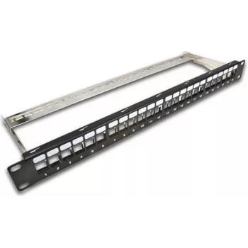 Wirewin TKS PANEL 24 BLACK - 24-Port Keystone geschirmtes Blind-Patchpanel, 19 Zoll 1U Rackmontage, Schwarz