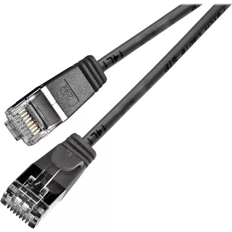 Wirewin Triotronik Cat6 F/FTP 7,5m schwarzes Patchkabel PKW-LIGHT-STP-K6 7.5 SW