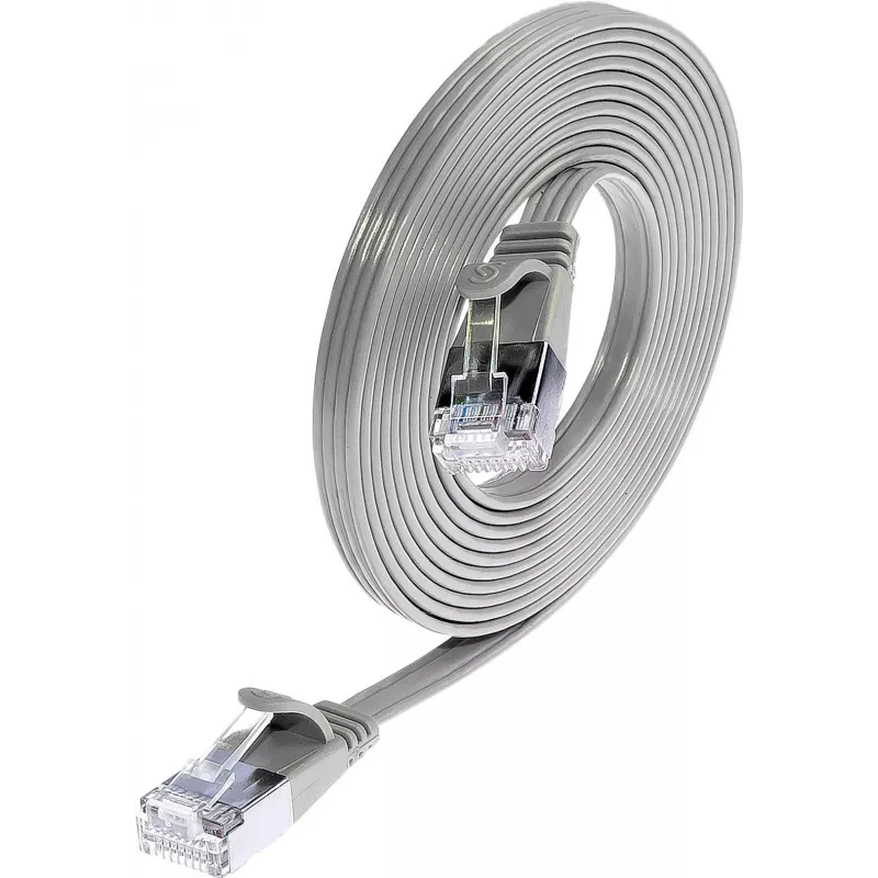 Wirewin Triotronik Cat6 U/FTP Slim Ethernet Patchkabel, 3m, RJ-45 Stecker zu Stecker, Grau PKW-STP-SLIM-KAT6 3.0