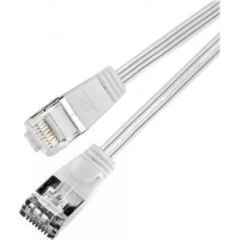 Wirewin Triotronik PKW-STP-SLIM-KAT6 0.25 WS - Cat6 U/FTP Slim Patchkabel, RJ45 Stecker zu Stecker, 0,25m, Weiß