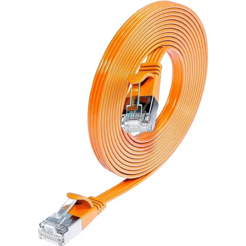 Wirewin Triotronik PKW-STP-SLIM-KAT6 0.5 OR Cat6 U/FTP Slim Ethernet Patchkabel, RJ45 Stecker zu Stecker, 0,5 m, Orange