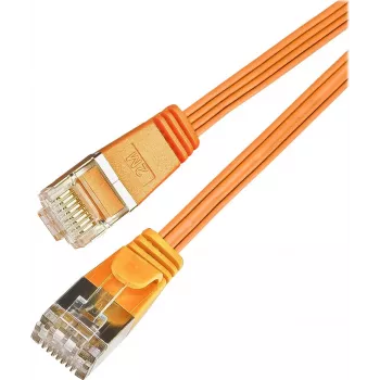 Wirewin Triotronik PKW-STP-SLIM-KAT6 1.0 OR Cat6 U/FTP Slim Ethernet Patchkabel, RJ45 Stecker zu Stecker, 1m, Schwarz