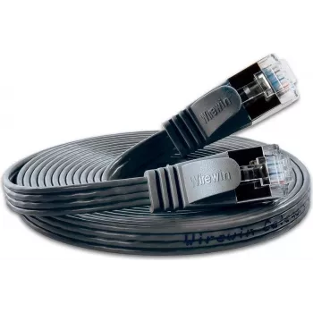Wirewin Triotronik PKW-STP-SLIM-KAT6 5.0 SW Cat6 U/FTP Slim Ethernet Patchkabel, RJ45 Stecker zu Stecker, 5m, Schwarz