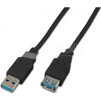 Wirewin USB 3.0 A-A Verlängerungskabel Stecker auf Buchse 1,8 m Schwarz USB 3.0 A-A MF 1.8 SW