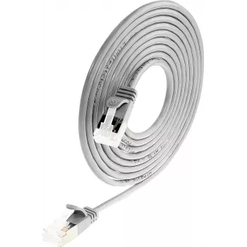 Wirewin Slim Round U/FTP Cat 6a Patchkabel, Grau, 1,0m, 10 Gbps, PoE, Flexibles Dünnes Design für Enge Räume (PKW-LIGHT-STP-K6A 1.0)