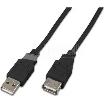 Wirewin USB A-A MF 1.0 SW USB 2.0 Verlängerungskabel, 1 m, Schwarz