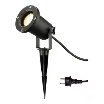 SLV Nautilus Spike Gartenstrahler 227410 GU10 IP65 mit Erdspieß und 1,5 m Kabel Schwarz
