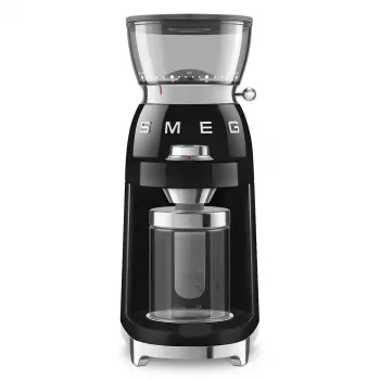 Smeg CGF03BLEU 50's Style Conical Burr Coffee Grinder - Schwarz, 150W, 350g Fassungsvermögen